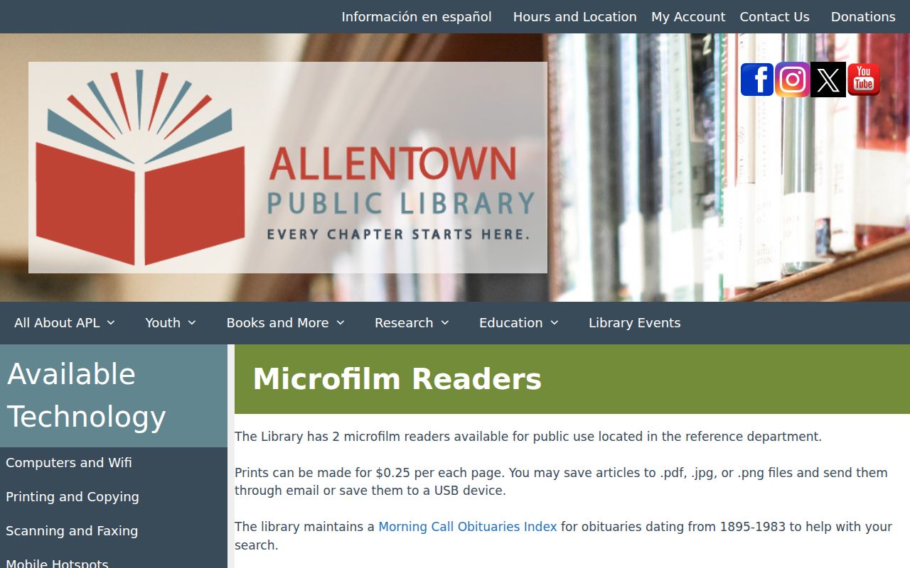 Upper Macungie Township city directory Allentown Public Library microfilm holdings
