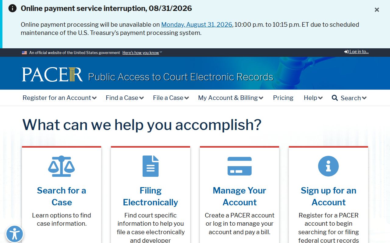 Upper Macungie Township resident lookup PACER federal court access