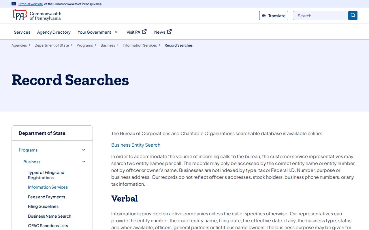 Upper Macungie Township street directory Pennsylvania business record search
