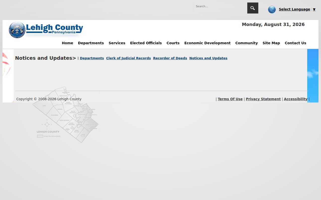 Upper Macungie Township street directory Recorder of Deeds notices